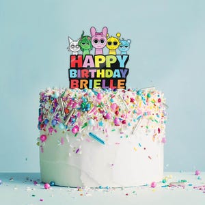 Custom Sprunki Birthday Cake Topper - Sprunki Party and Gifts