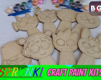 Sprunki Craft Paint Kits: DIY Wooden Characters, Kids Activity
