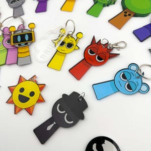 Personalized Sprunki Character Backpack Tag: Custom Kids Keychain - Etsy