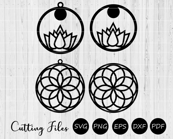 Download Round Mandala Lotus Earrings Svg Cutting Files Etsy