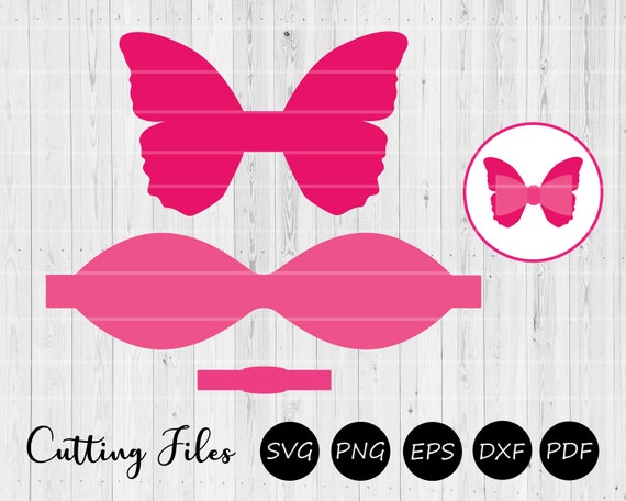 Butterfly Bow Scalloped Bow SVG Cut File 3D Bow Template ...