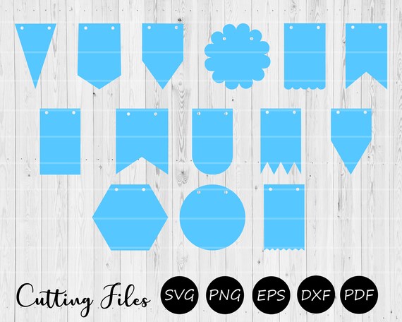 14 Bunting Banner Flags Pennant Banner Cutting Files Svg Etsy
