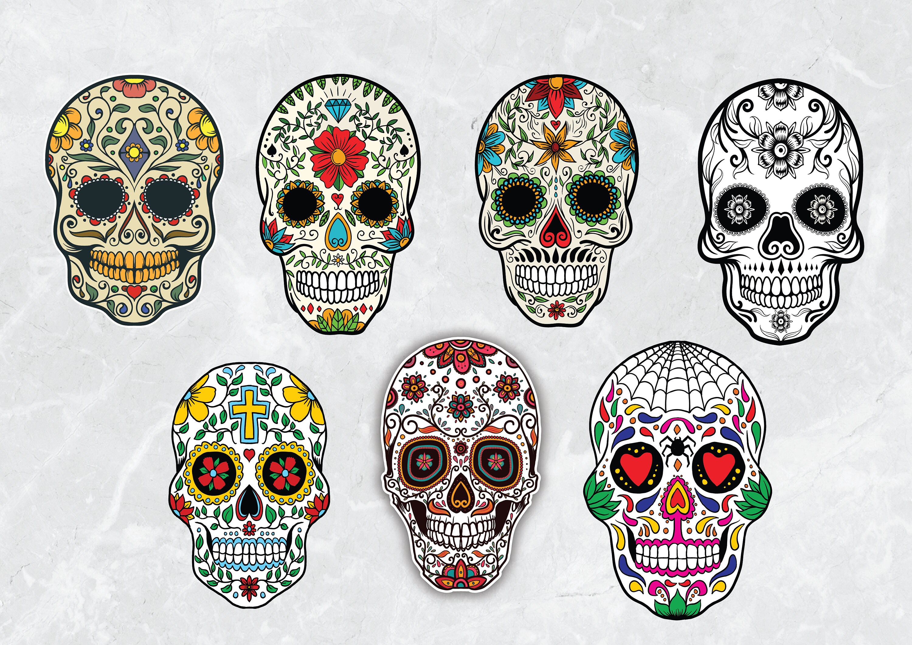 Sugar skulls SVG file / sugar skull clipart / mexican skull/ sugar skull  vector / digital / printable / instant download With Regard To Blank Sugar Skull Template