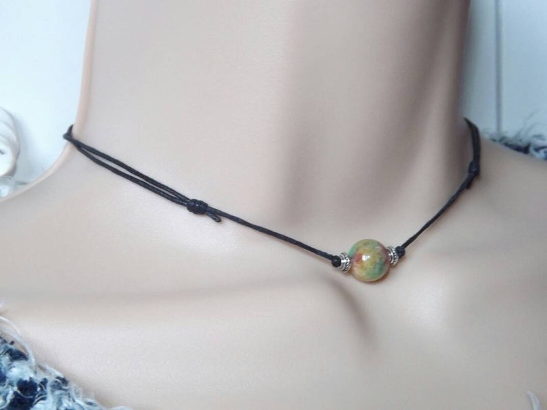 Rainbow Jade Necklace Sliding Knot Choker Cord Necklace Etsy