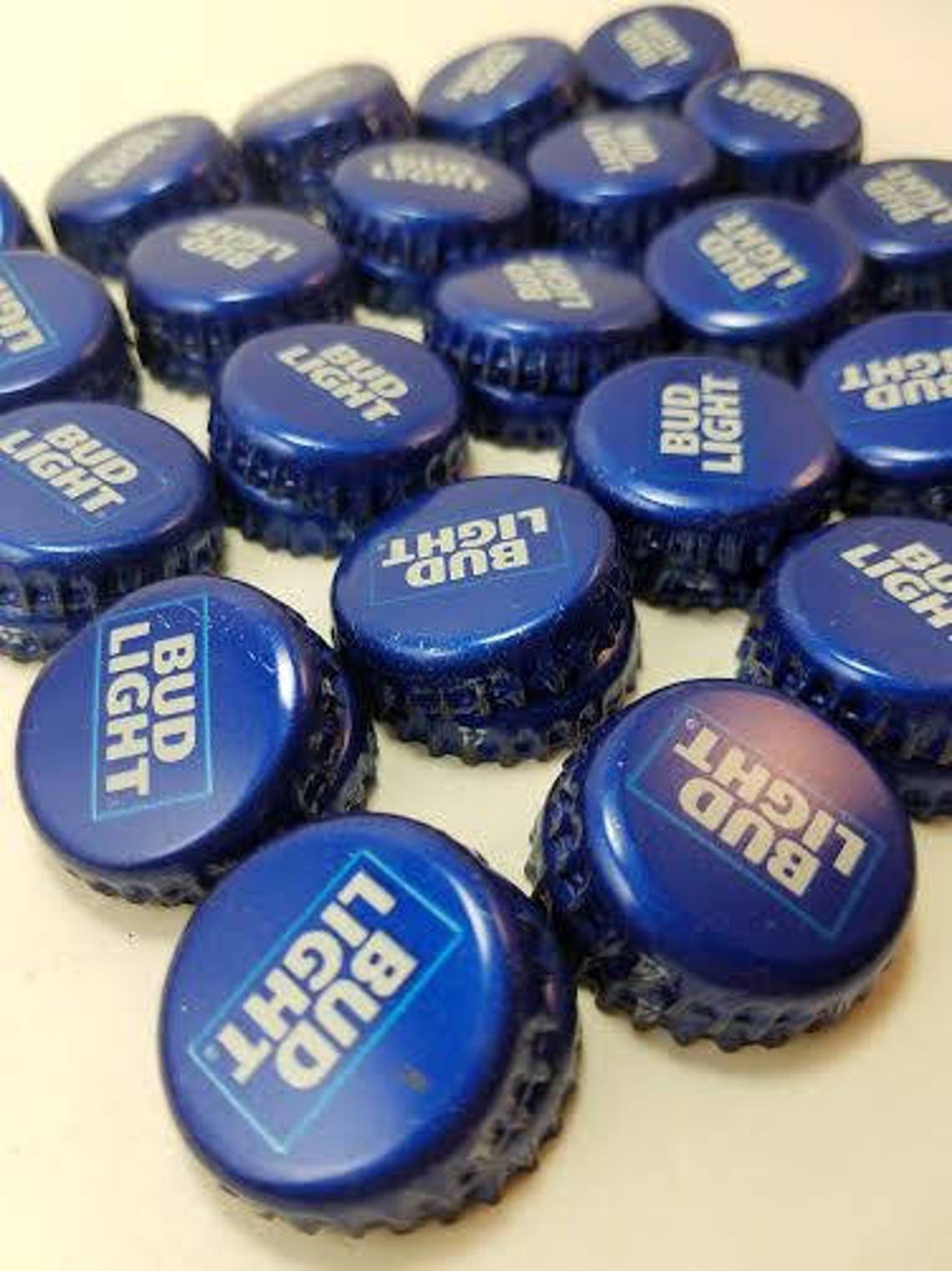 Beer Bottle Caps Bud Light Blue beer caps recycled Etsy