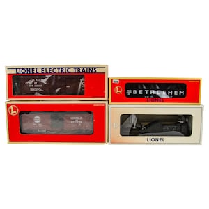 Lionel Camera Reefer Gondola Box Car 1:48 O Scale Model Train Freight Car 4P Lot