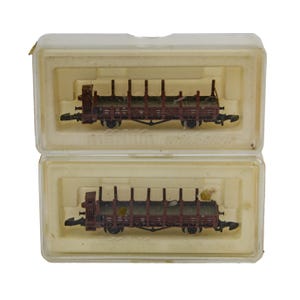 Marklin Mini-Club Gondola German 1:220 Z Scale Model Train Freight Car 2P Lot