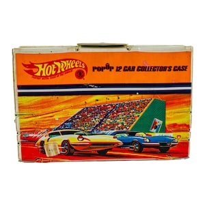 Vintage 1967 Hot Wheels Mattel Popup 12 Auto Sammlerkoffer & Log (nur Koffer)