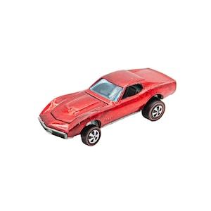 Vintage Hot Wheels Redline Custom Corvette Red w/ Dark Interior US - Near Mint