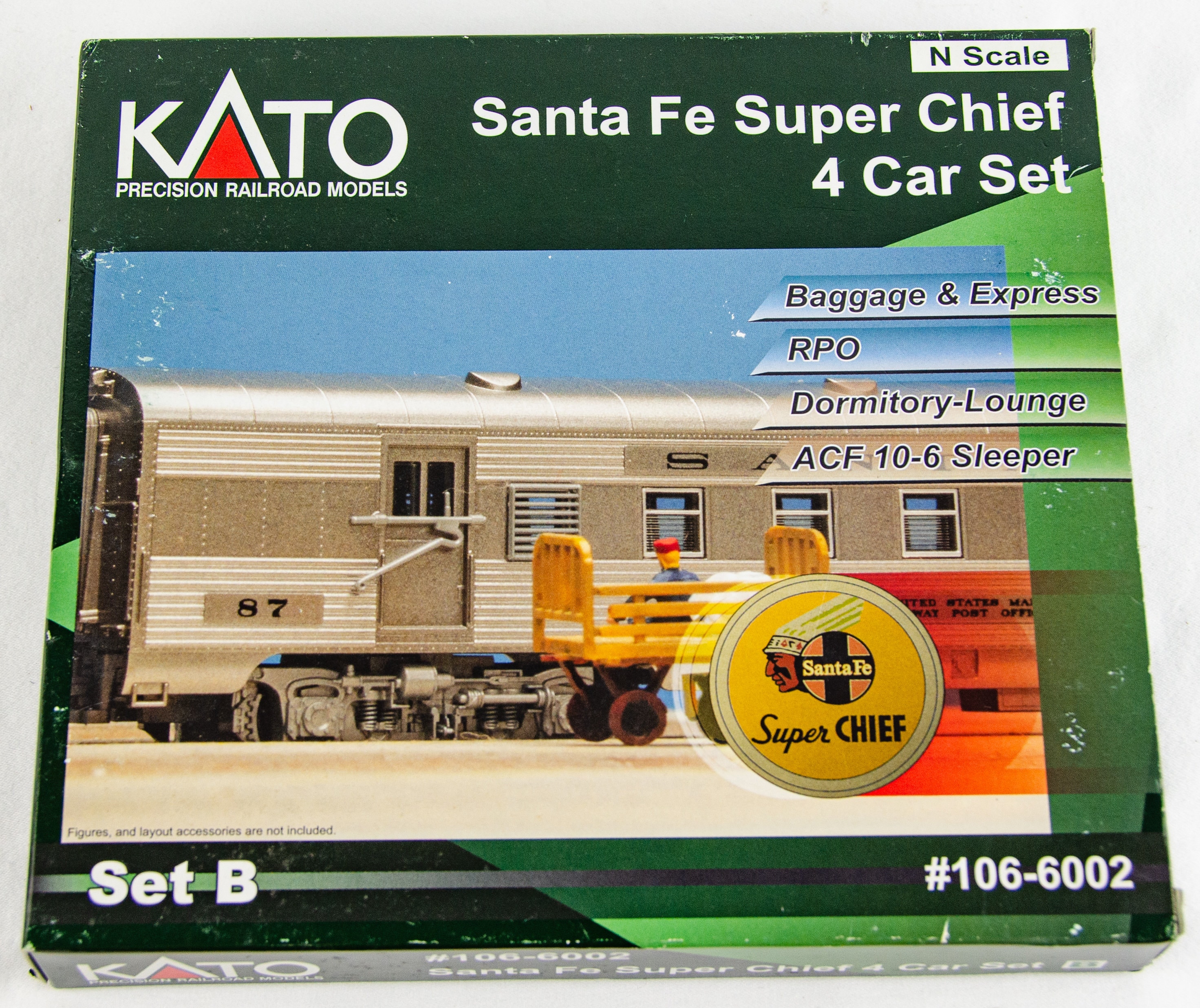 Kato 106 6002 Santa Fe Super Chief 4 Passenger Car Set B N Scale Model Train Etsy