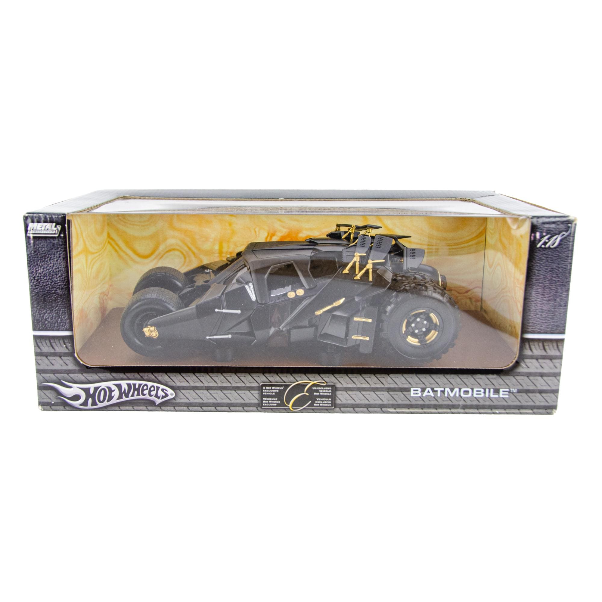 Hot Wheels 1:18 Scale Batman Dark Knight Batmobile Tumbler Diecast