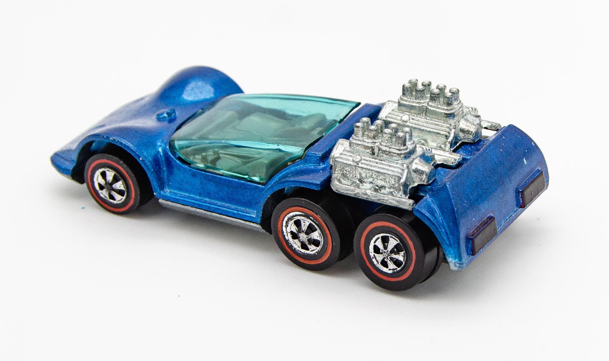 Vintage Hot Wheels Redline Six Shooter Blue W/ Dark Interior US