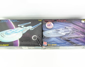 Lote de 2 modelos de naves espaciais AMT Star Trek USS Reliant 8766 + USS Excelsior 6630
