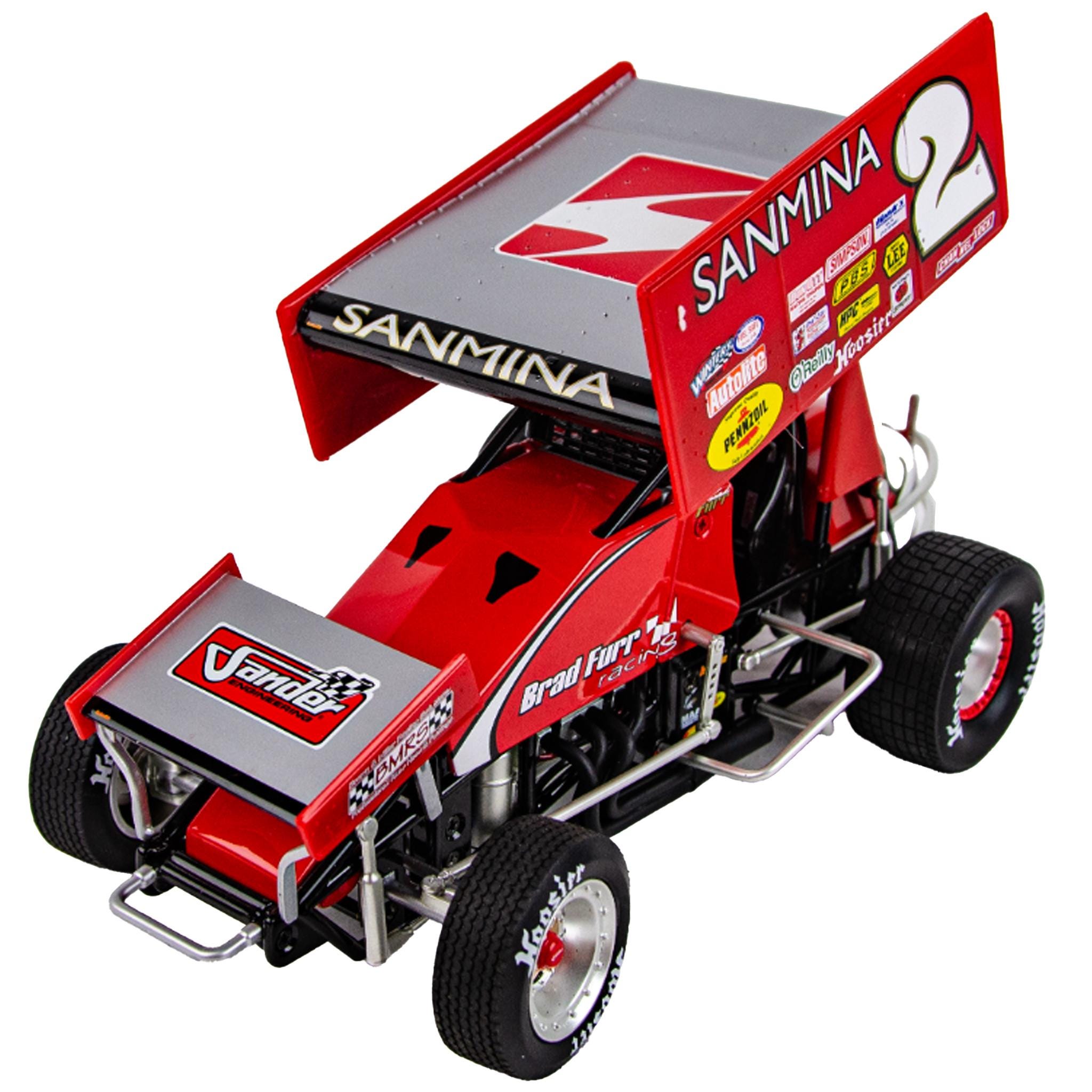 GMP製1/18スケール・ブラットファー レーシング サンミナ スプリントカー 2002年 GMP ブラッド・ファー サンミナ #2 レッド 1:18スケール ダイ
