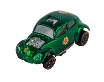 Vintage 1967 Mattel Hot Wheels Redline Custom Volkswagen Car Olive