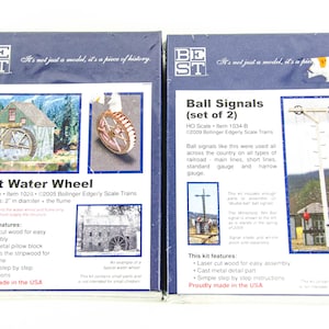 Bollinger Edgerly Scale Trains HO Building 15ft Water Wheel & Ball Signal BEST