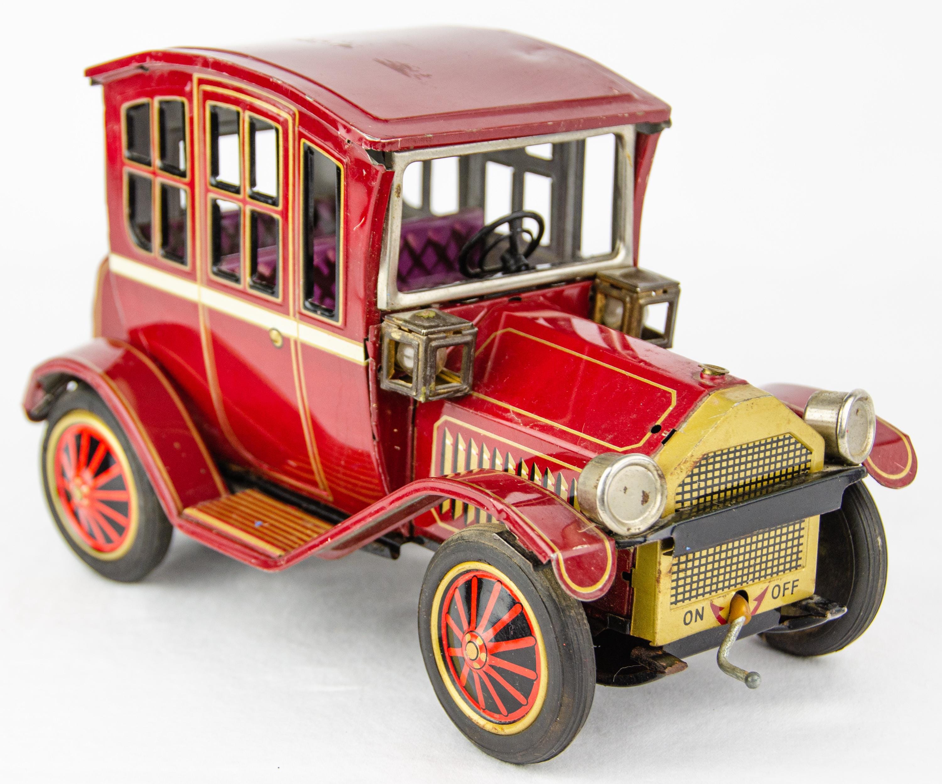 KSG【占領下の日本製パズルカー赤ゼンマイ】ブリキtin toy car箱