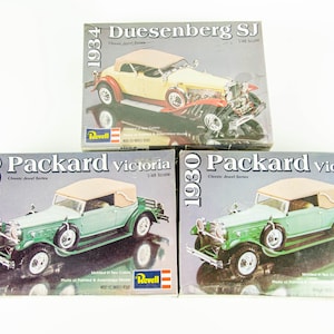 Revell 1/48 Model Car Kit Lot 1934 Duesenberg SJ H-1268 1930 Packard Victoria