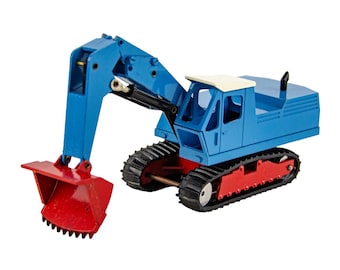 Excavadora con cargador frontal Gescha Midi Modell 280, azul, alemana, escala 1:50, camión de fundición