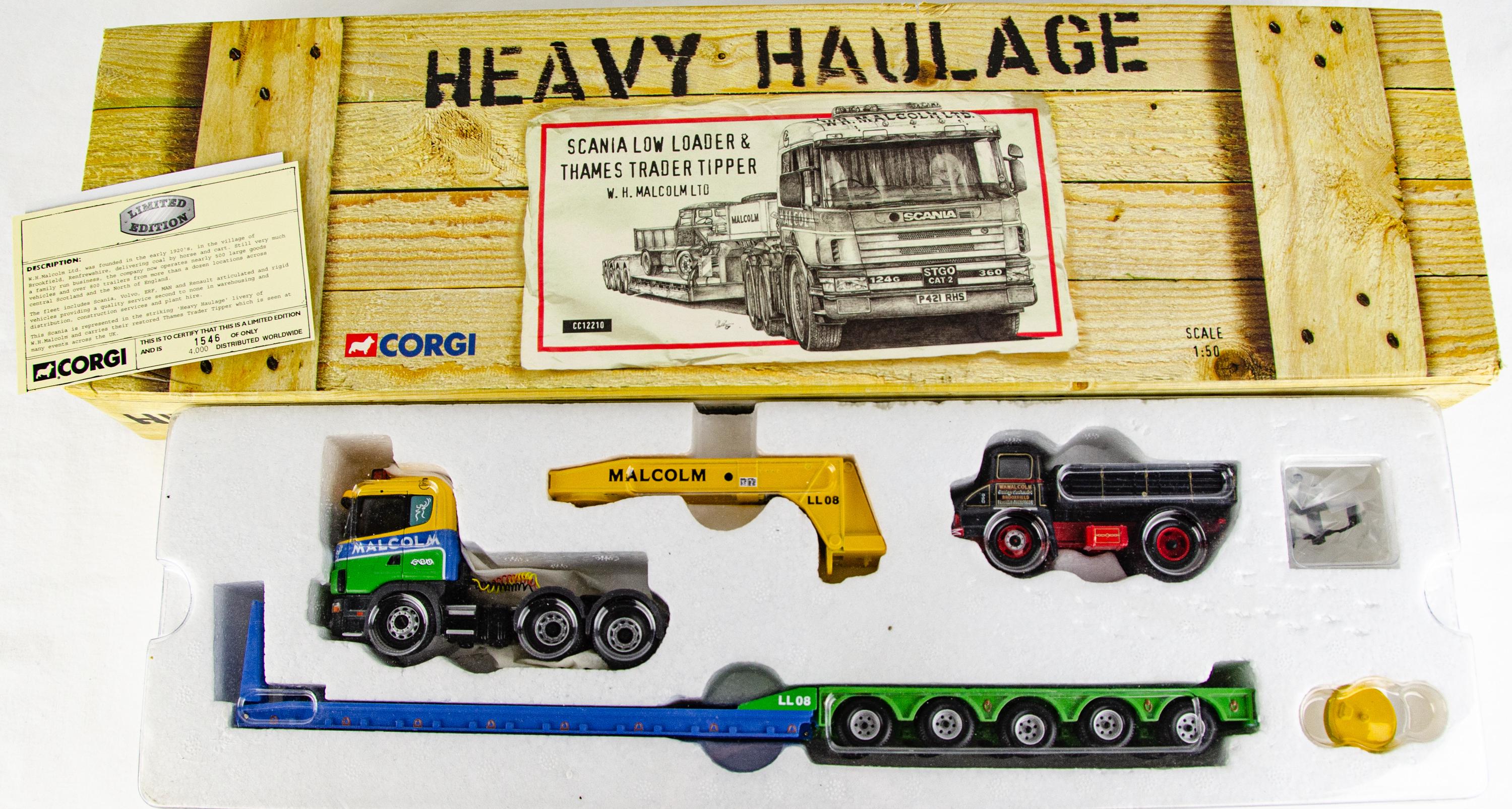 Corgi Heavy Haulage CC12210 Scania Low Loader & Load Malcolm 1:50