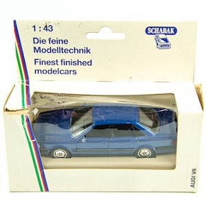 Vintage Schabak 1/43 Audi V8 Sedan Blue Dealer Promo Diecast Model Car
