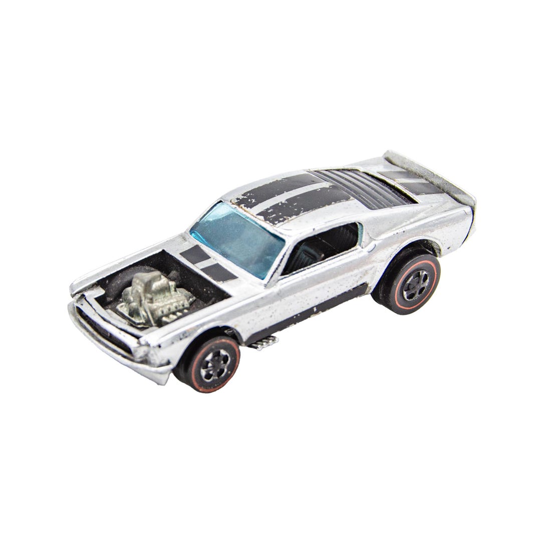 Vintage Hot Wheels Redline Mustang Boss Hoss Silver Special Chrome