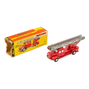 Vintage 1950s Schuco Piccolo Diecast Fire Engine 1/90 Scale w/ Original Box