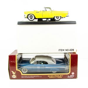 Road Legends 1/18 Lot 1959 Chevrolet Impala Blue 1955 Ford Thunderbird Yellow