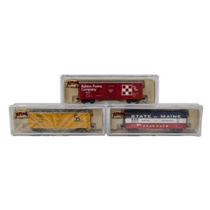 Atlas Railroad Stecktürkastenwagen 1:160 N Modelleisenbahn Güterwagen 3P Lot