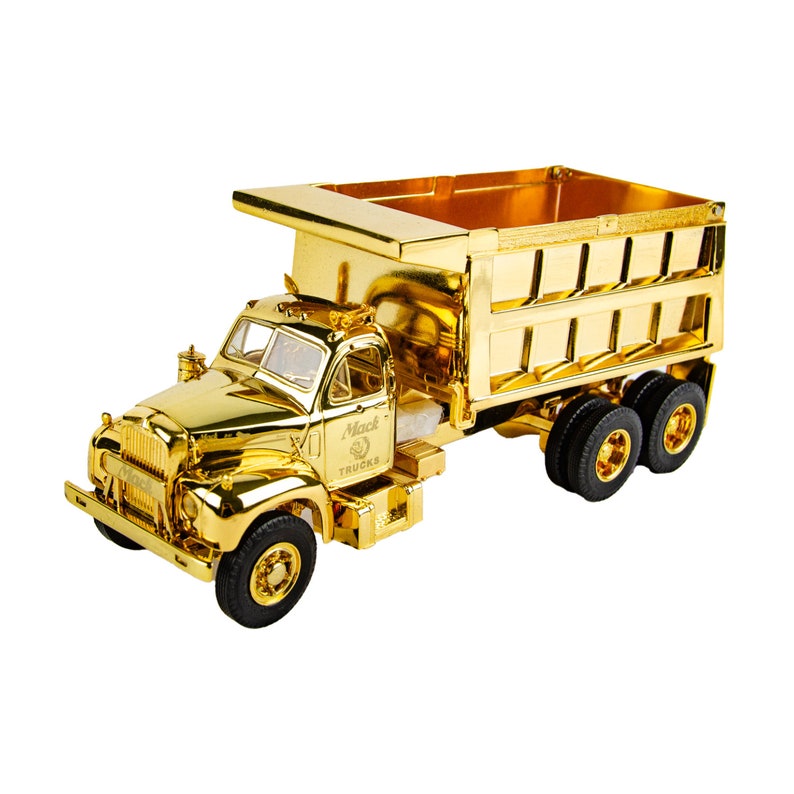 First Gear 1960 Mack B-61 Gold Edition Dump Truck 1:34 Scale Diecast Model Truck image 1