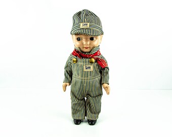 1950s Buddy Lee Cowboy Composition Doll - Union Made Denim Jean