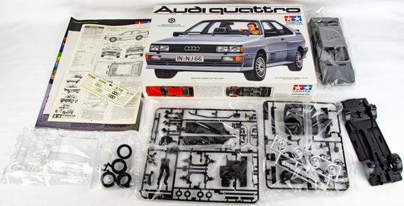 Vintage Tamiya 2431A Audi Quattro Japan 1:24 Scale Plastic Model
