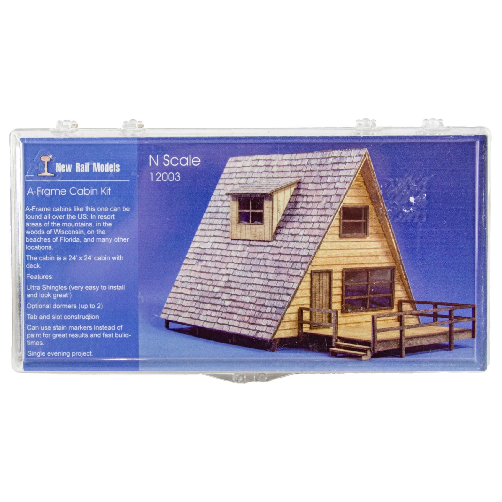 New Rail Models 1:160 N Scale A-Frame Cabin Model Train Building Kit