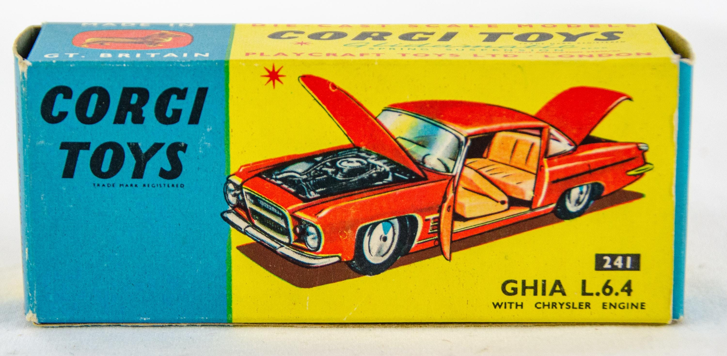 Vintage Corgi Toys Ghia L.6.4 Chrysler Engine Diecast Model Car