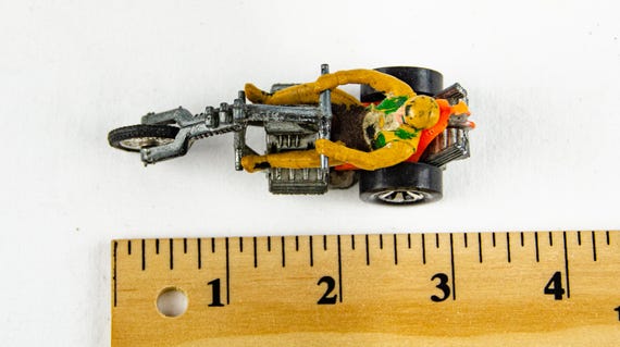 1970s Hot Wheels Mattel Rrrumblers Orange Torque Chop W/rider