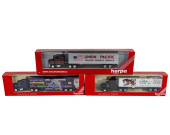 Herpa Tractor Trailer 1:87 HO Scale Model Train Layout Diecast Truck 3P Lot