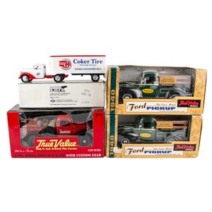 ERTL Coker Tire & Dodge Power Wagon True Value Diecast Model Truck Bank 4P Lot