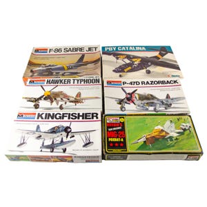 Vintage Monogram Model Airplane Kit Lot of 6 - 1/48 & 1/72 Scale