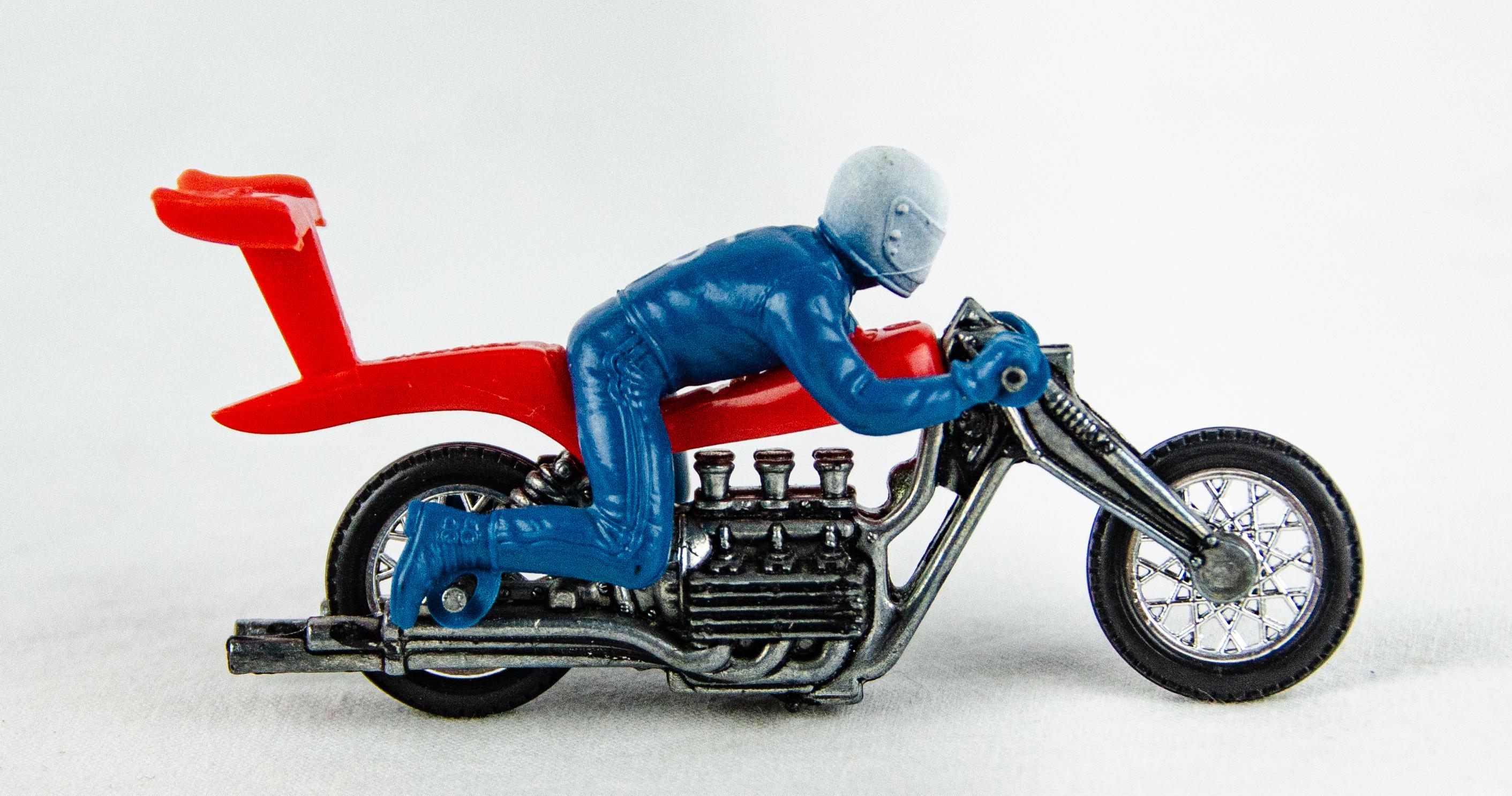 1970s Hot Wheels Mattel Rrrumblers Red High-tailer Blue Rider