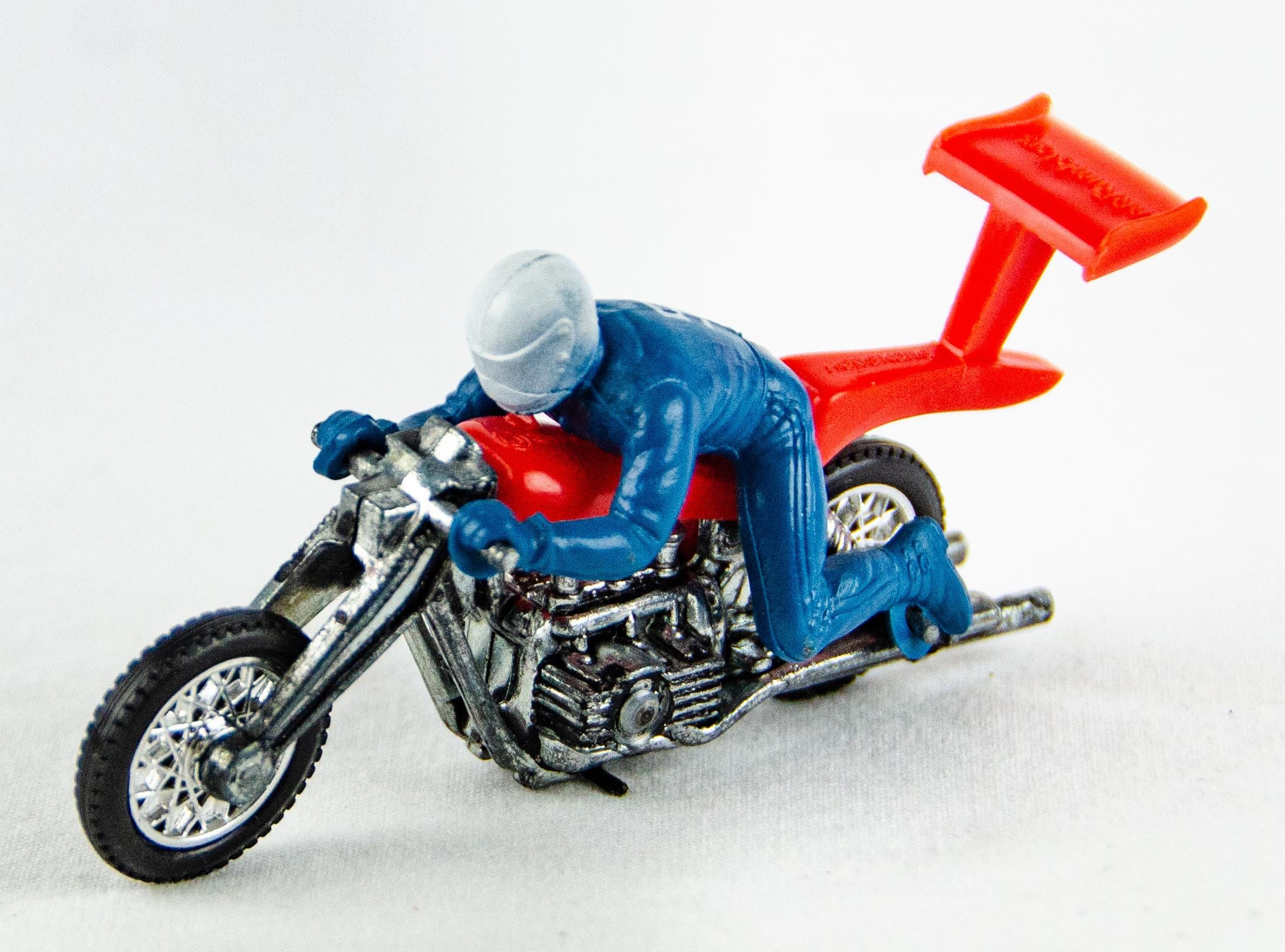 1970s Hot Wheels Mattel Rrrumblers Red High-tailer Blue Rider