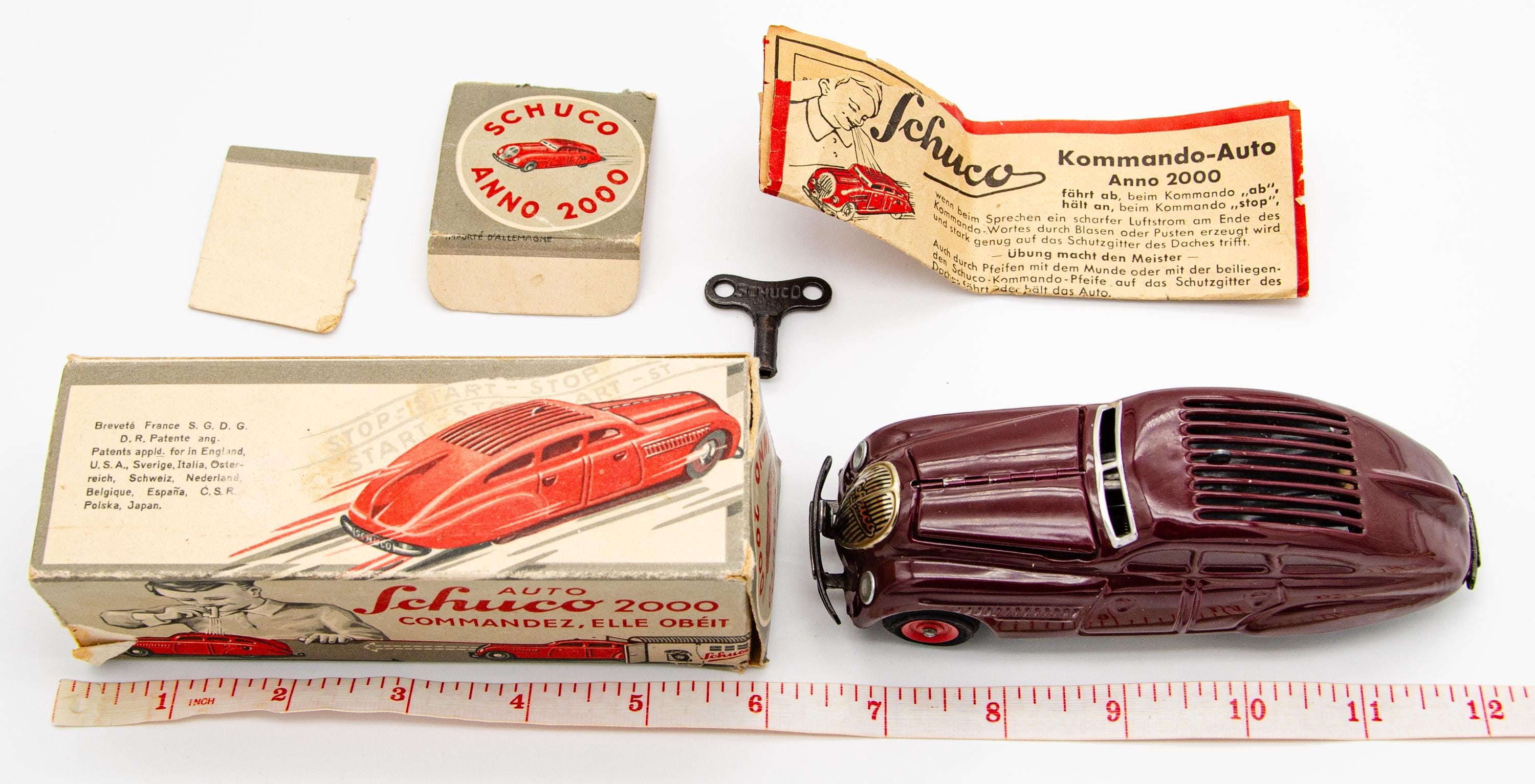 Vintage Schuco Kommando Anno 2000 Wind up Car W/ Key & Original