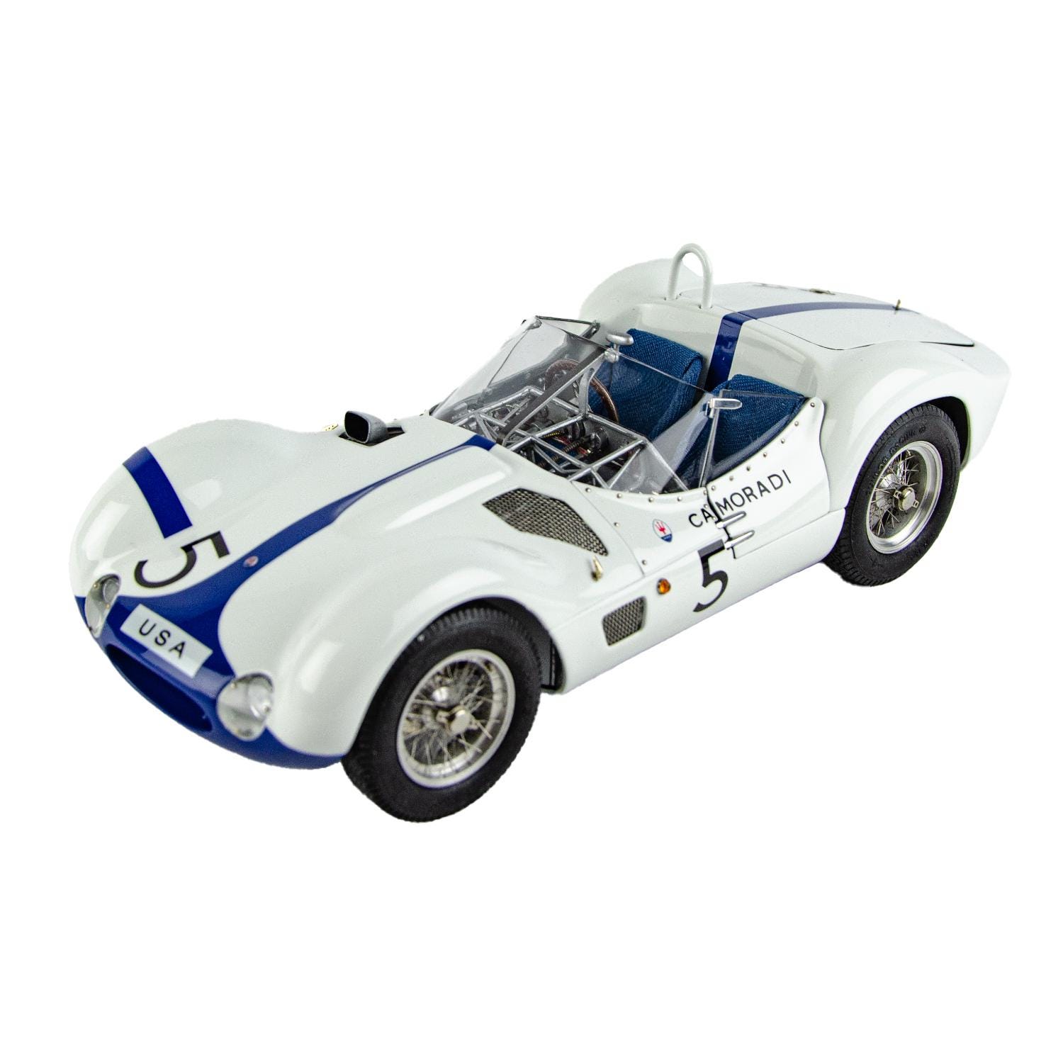 CMC 1960 Maserati Tipo 61 Birdcage White German 1:18 Scale CMC 1960 Maserati Tipo 61 Birdcage White German 1:18 Scale