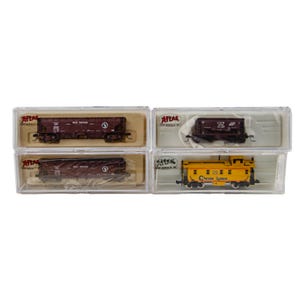 Atlas Ballast Ore Car & Caboose 1:160 N Scale Model Train Freight Car 4P Lot