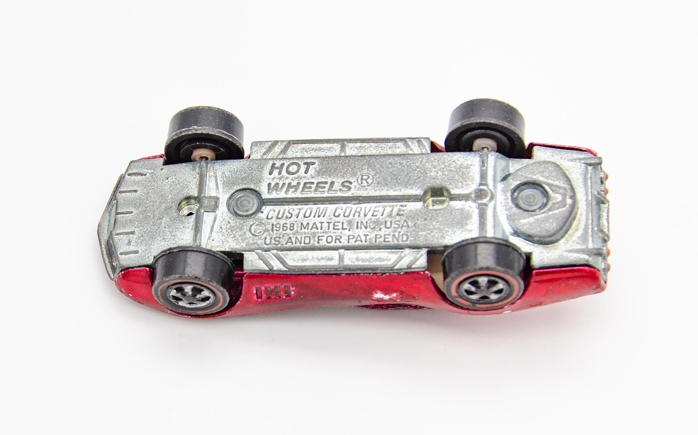 Vintage Hot Wheels Redline Custom Corvette Red W/ White Interior