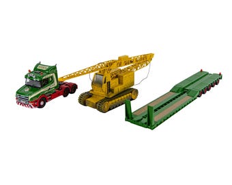 Caminhão Corgi 1:50 Thomas Herron Heavy Haulage Trailer Crane Load em Miniatura Diecast
