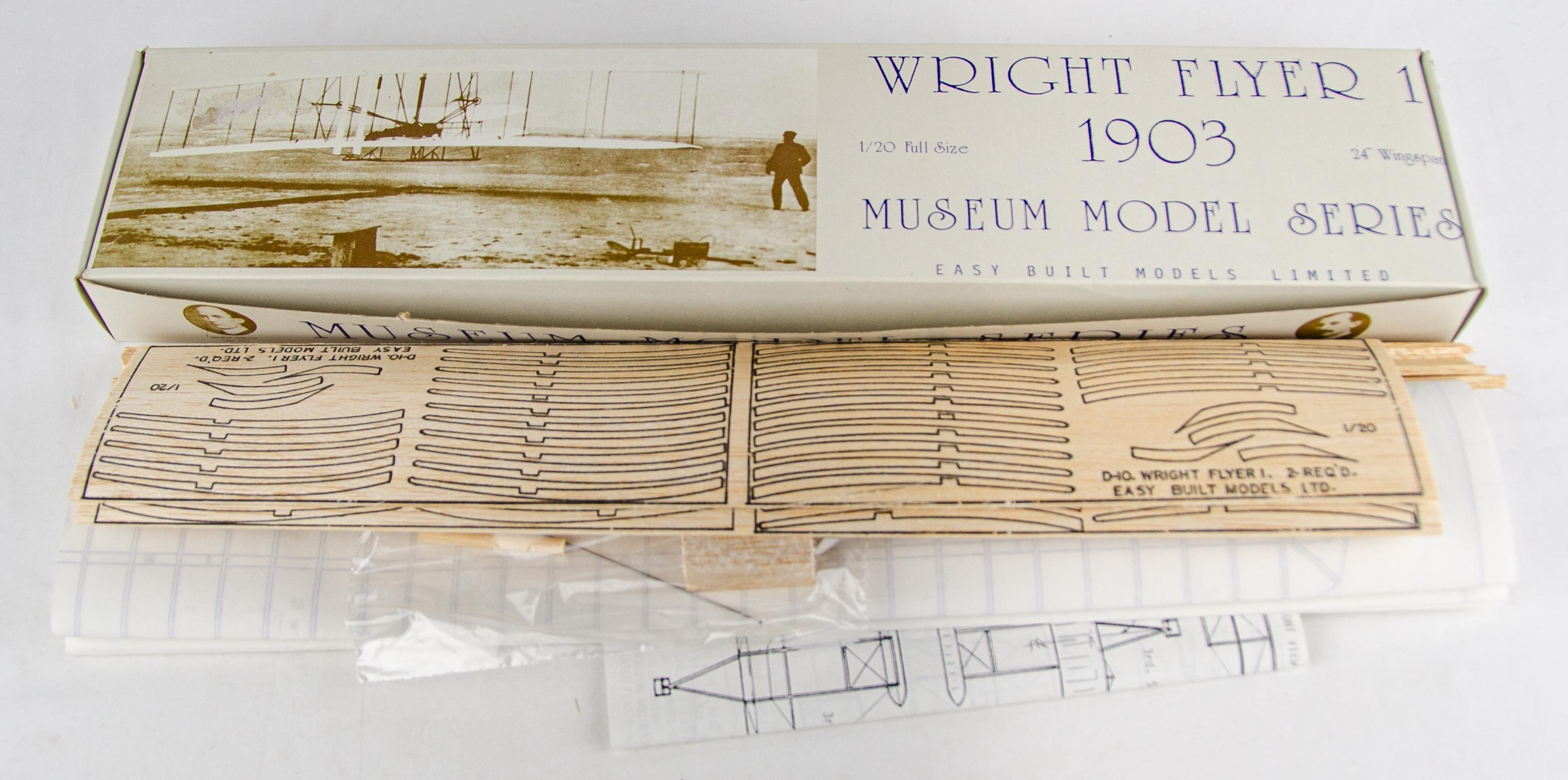 Easy Built D-10 Museum 1903 Wright Flyer 1 1:20 Scale Model Plane Kit ...
