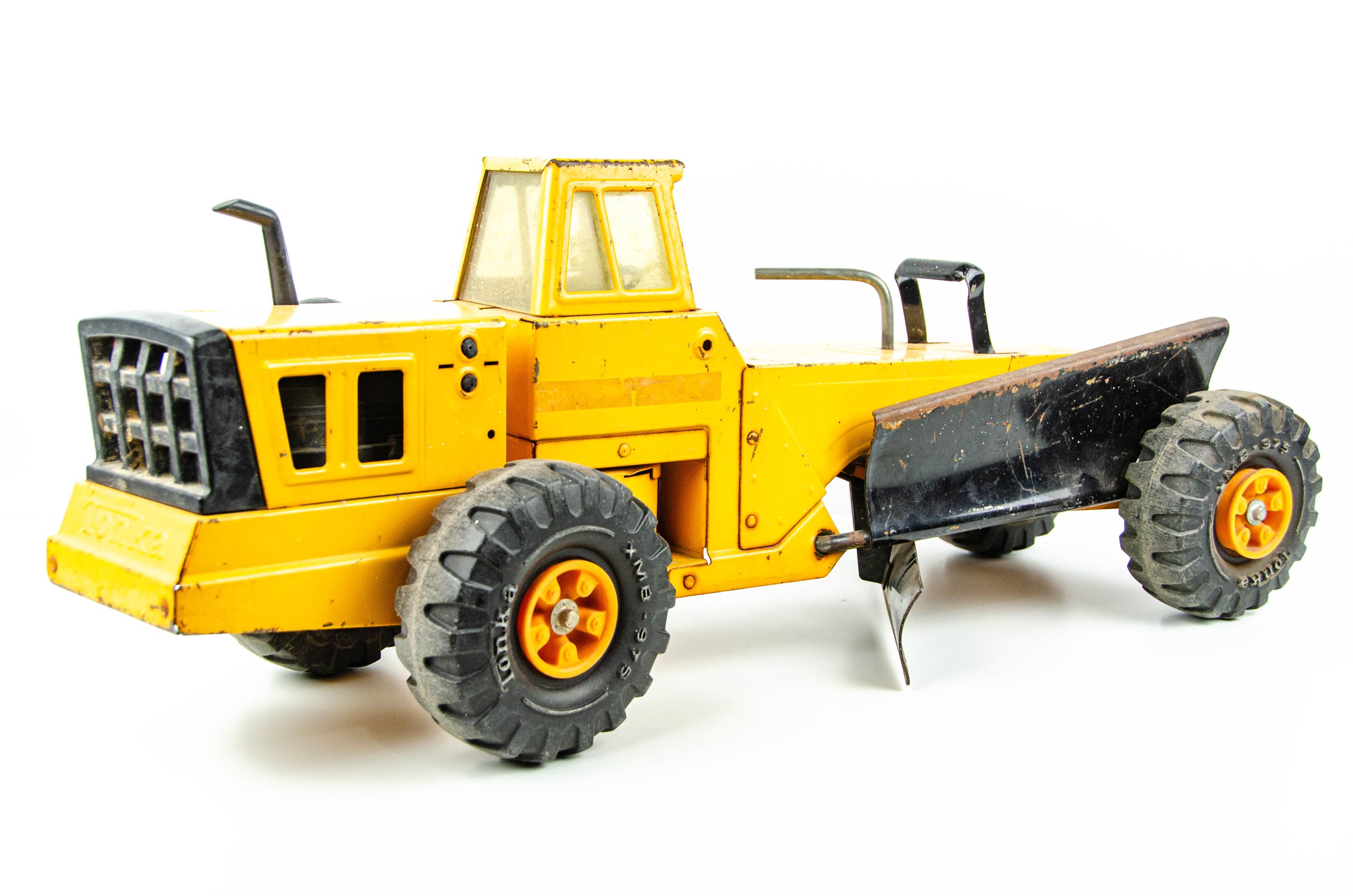 1970s Tonka Mighty Road Grader 25" Pressed Steel Construction Toy