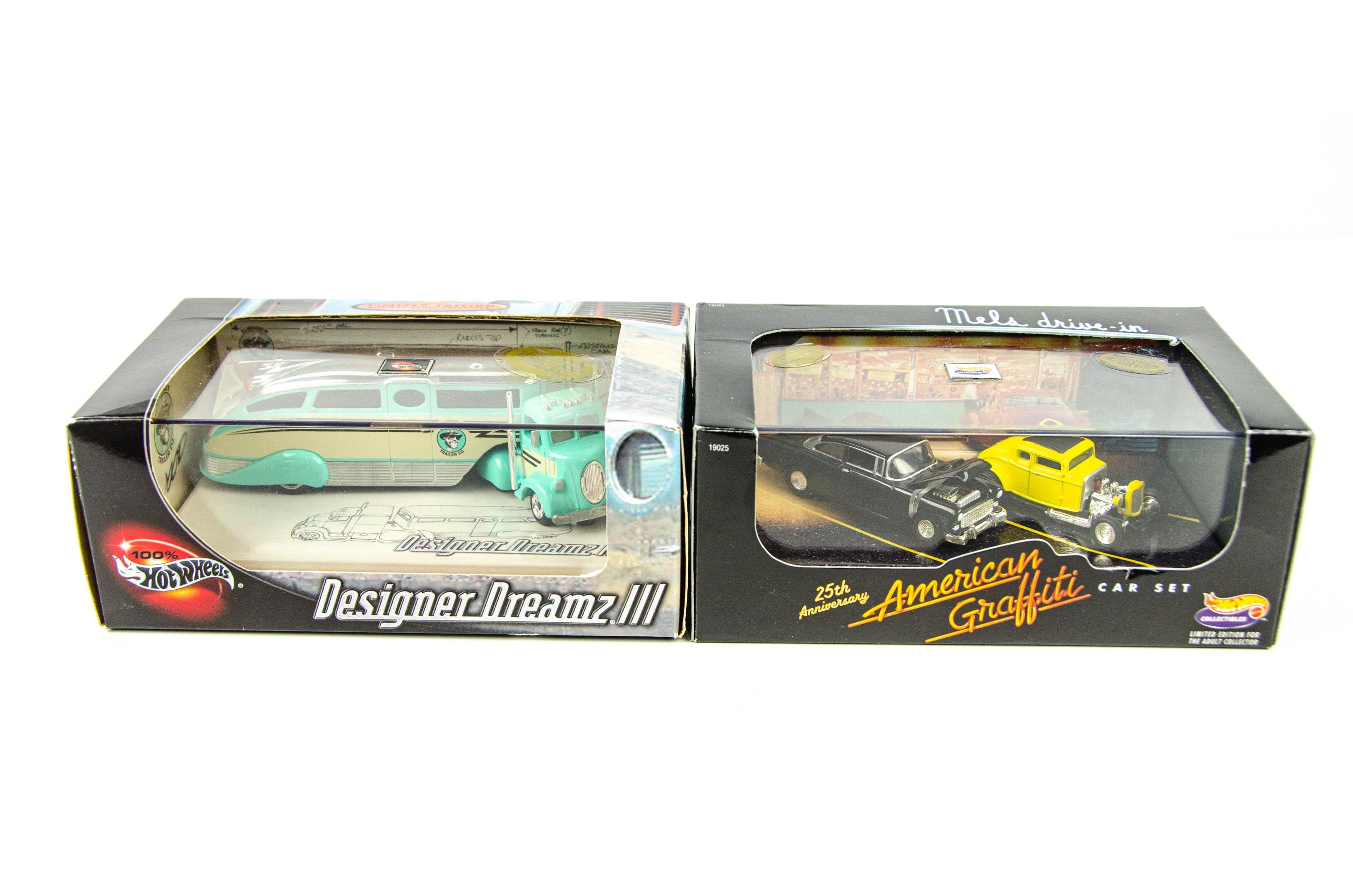 Hot Wheels American Graffiti Set 32 Ford Coupe 55 Chevy & Designer