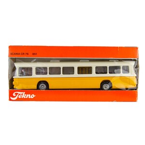 Vintage 1960s Tekno Denmark Holland 851 Scania CR-76 City Bus - Yellow & White