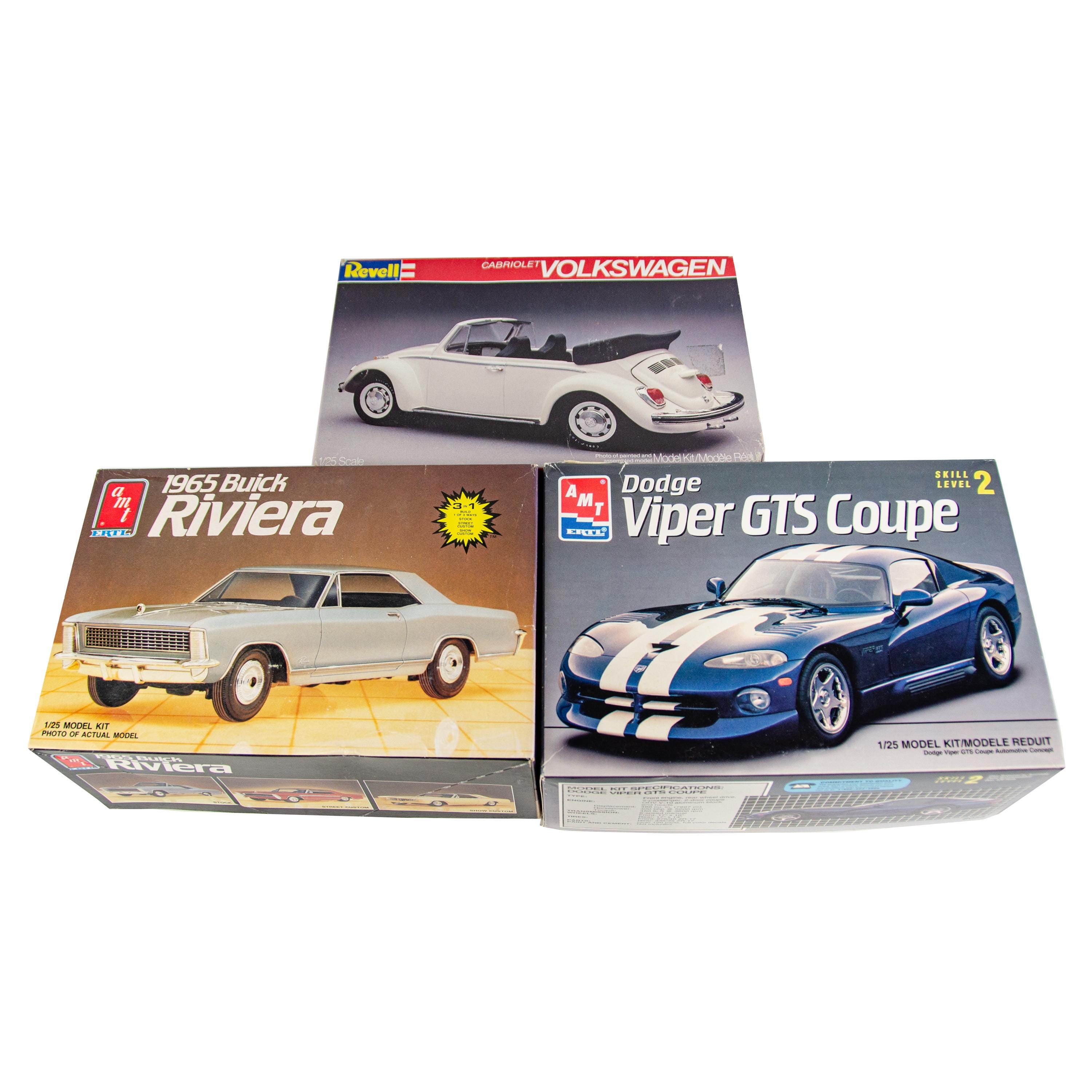 AMT Revell Volkswagen Beetle Buick Riviera Dodge Viper 1:25 Model